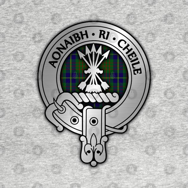 Clan Cameron Crest & Lochiel Hunting Tartan by Taylor'd Designs